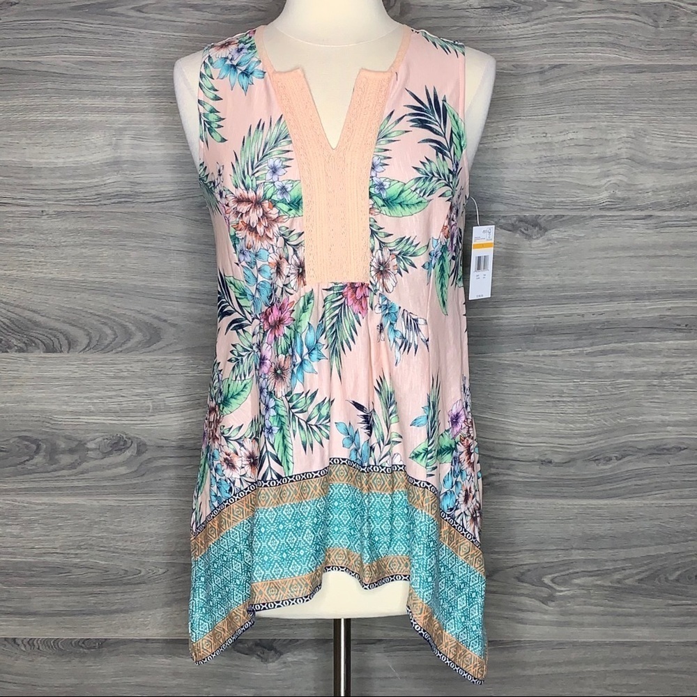 Vintage America Cloud Pink West Coast Floral Top